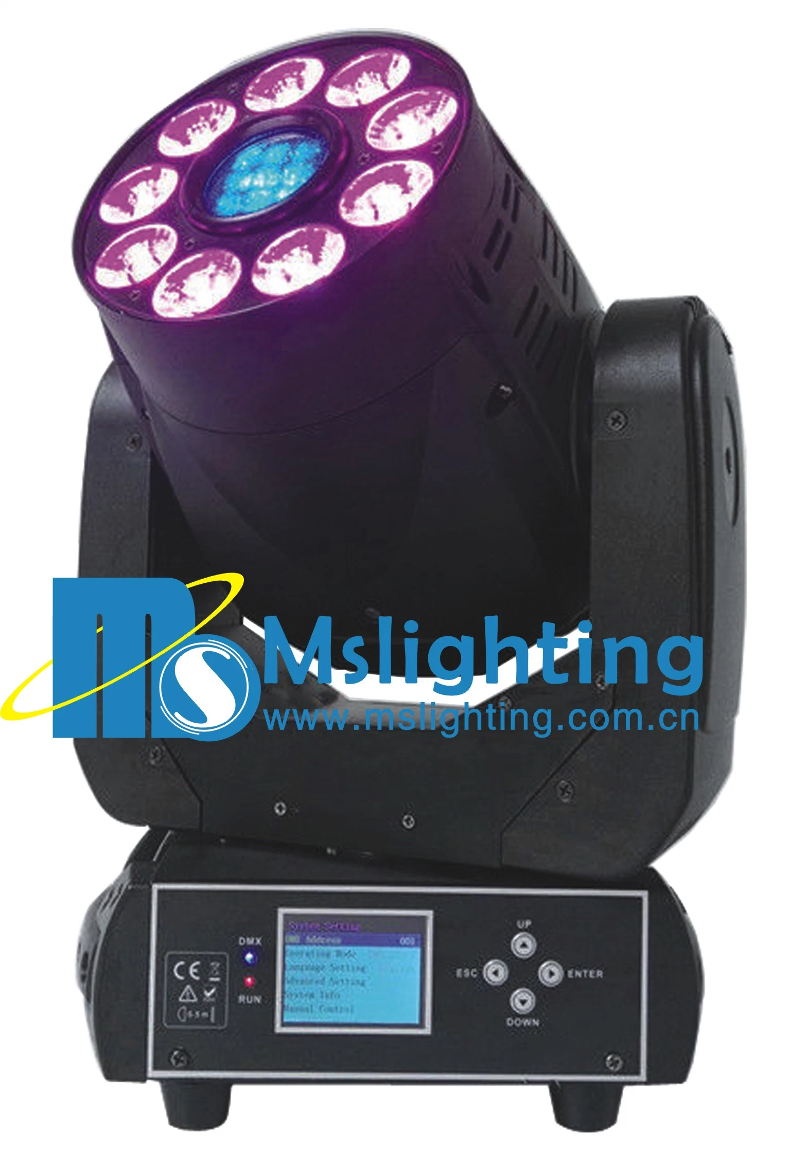 New Design 75W White +9*18W Rgbwap 6in1 LED Moving Head Light (Spot+Wash)