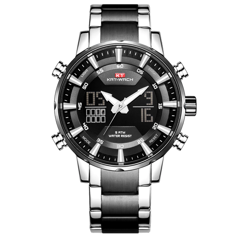 Black Color Dual Time Hot Sale Guangzhou Watches Men Sport Fashion Gift Watch