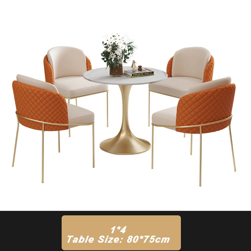 Modern Luxury Home Living Room Dining Room Furniture 2/4 Seaters Round Marble Table Sets Baroque Dining Table Sets