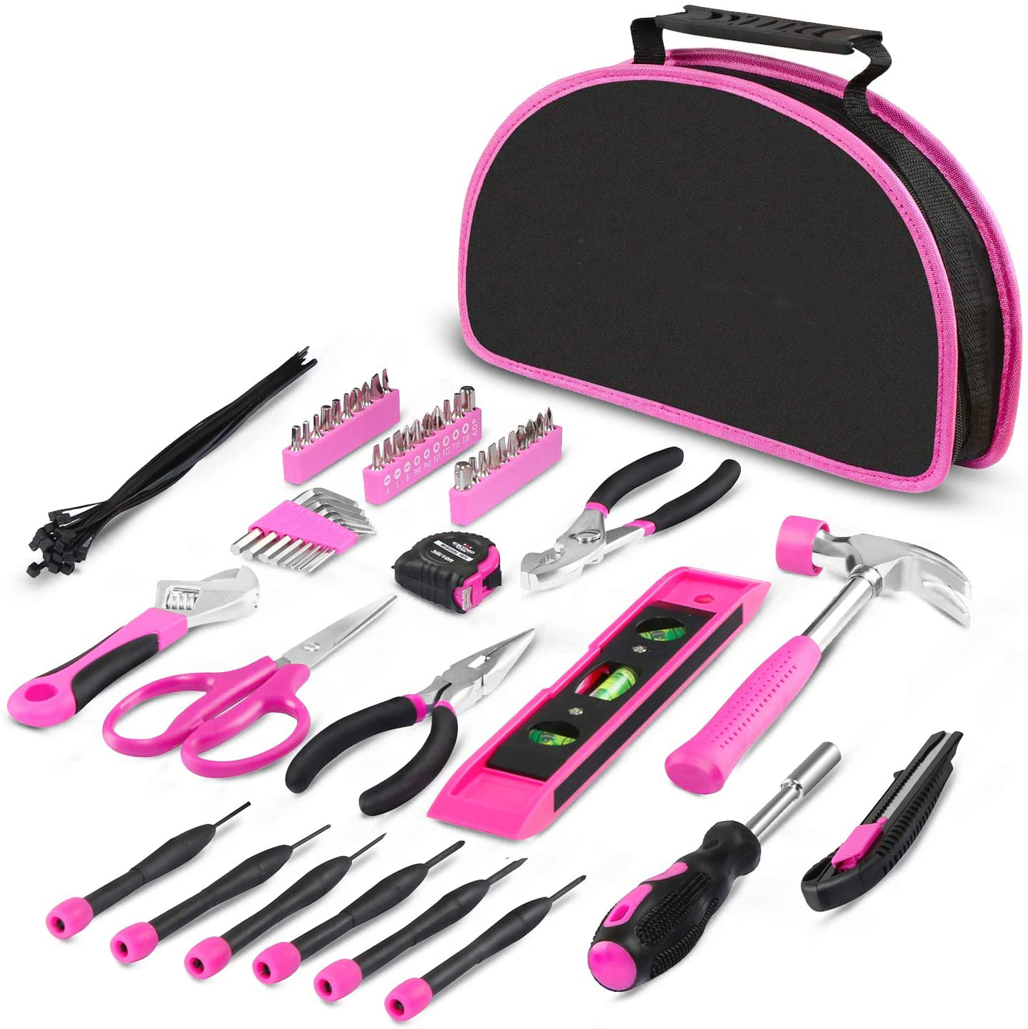 Conjuntos de ferramentas manuais/conjuntos de ferramentas para senhoras de reparação doméstica, rosa Conjunto de ferramentas e hardware/ferramentas de carinho