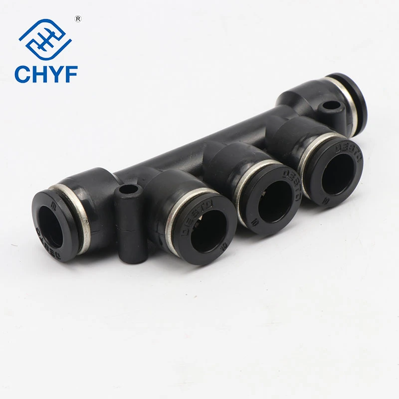 Pneumatic Quick Connector PU Pipe Connector Pk Five-Way 4 6 8 10 12mm High Pressure Pipe Element Docking Quick Plug Fittings