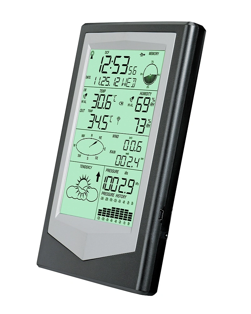 Großer Wetterstation-Taktgeber LCD-Bildschirmanzeige-Temperatur-und Feuchtigkeits-Digital-WiFi