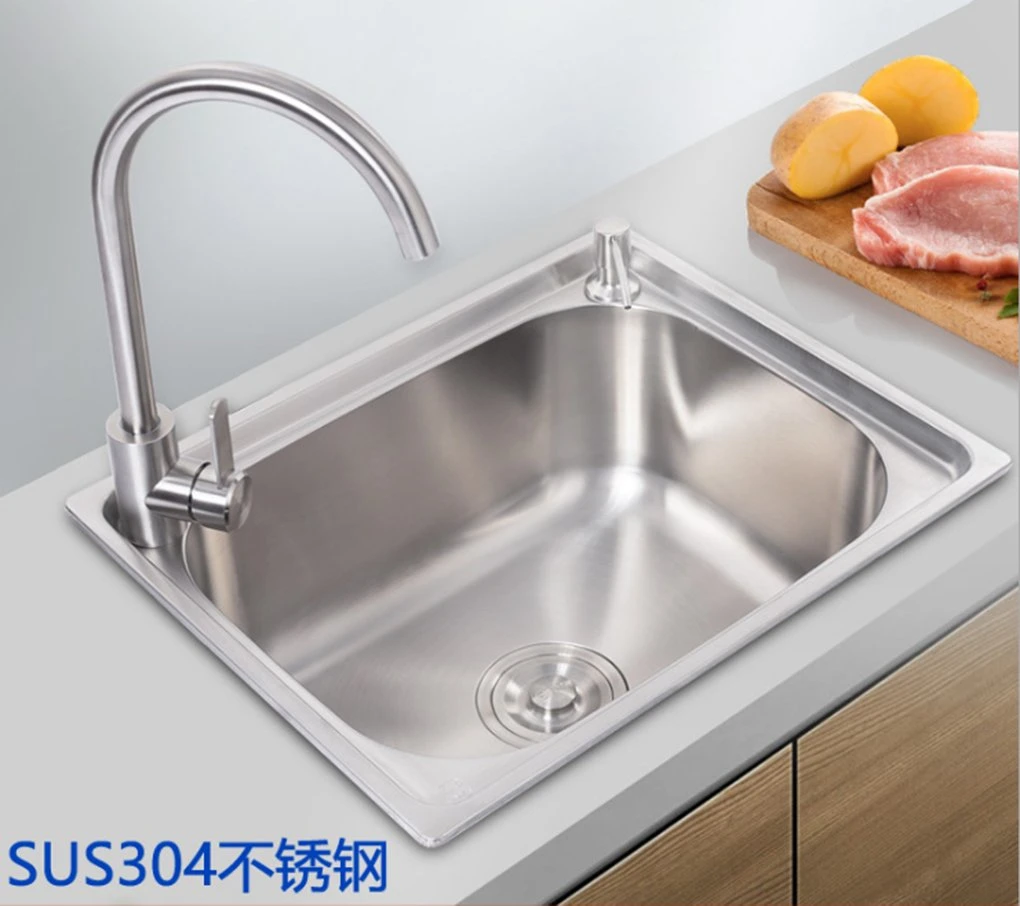 304 Stainless Steel Single Kitchen Sink Brushed Above Counter Sink Vegetable Sink
