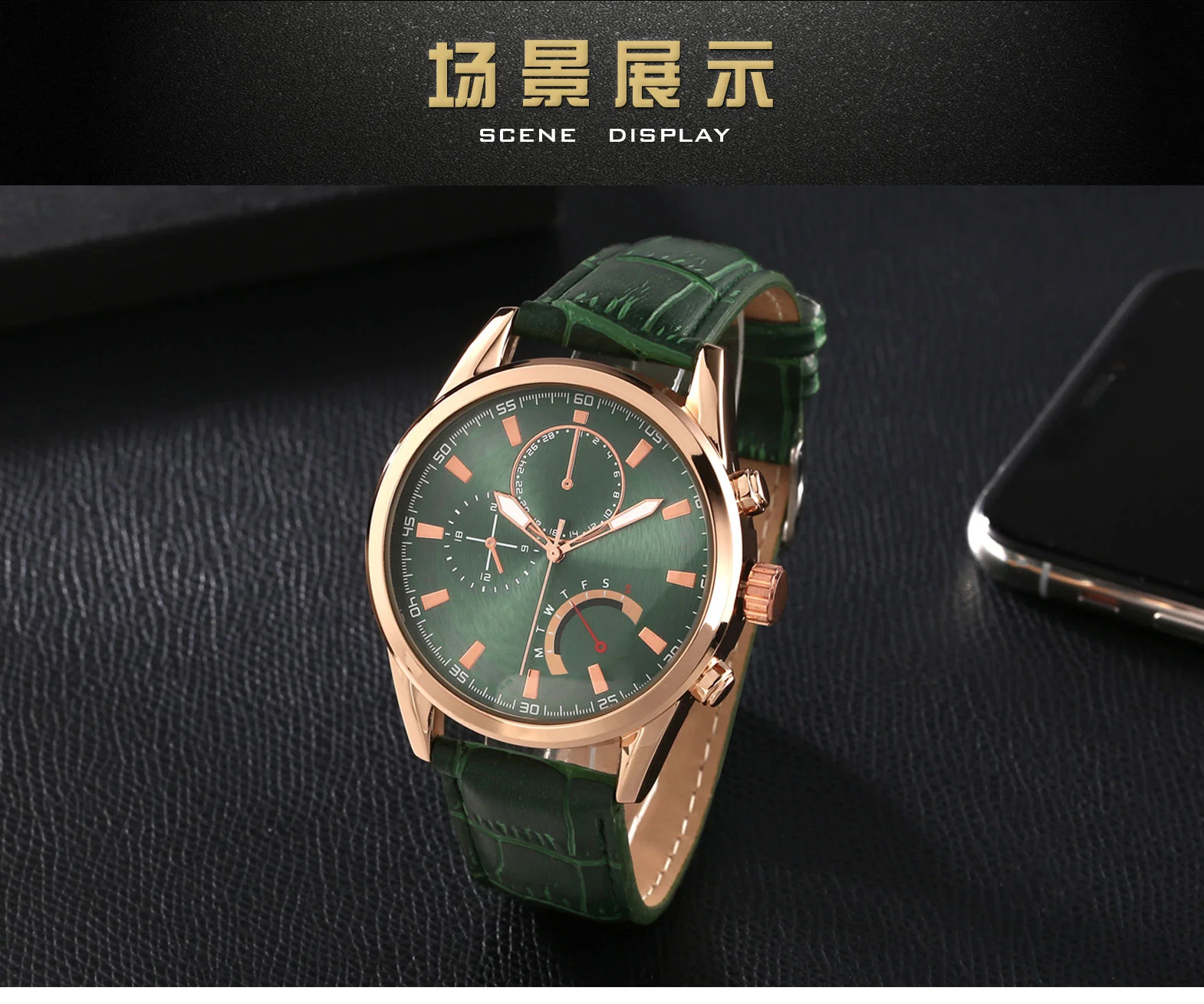 Low MOQ Leather Band Customized Quartz Watch