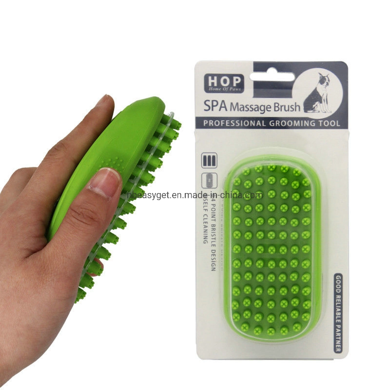 Pet Comb Bath and Massage Brush with Soft Rubber Bristles Esg12352