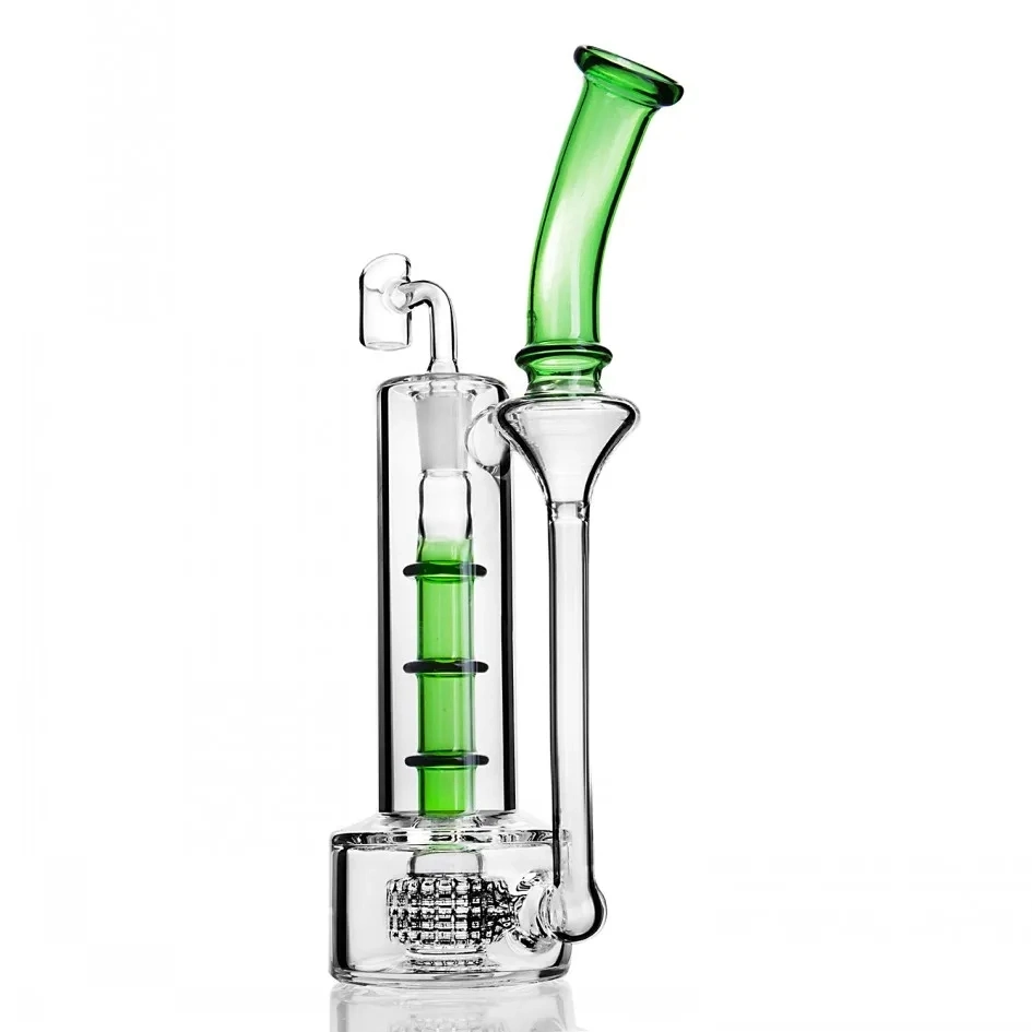 Straight Tube Hookahs Stereo Matrix Perc 14mm Big Glass Waterpipes Recycler Oil Rigs Sovereignty