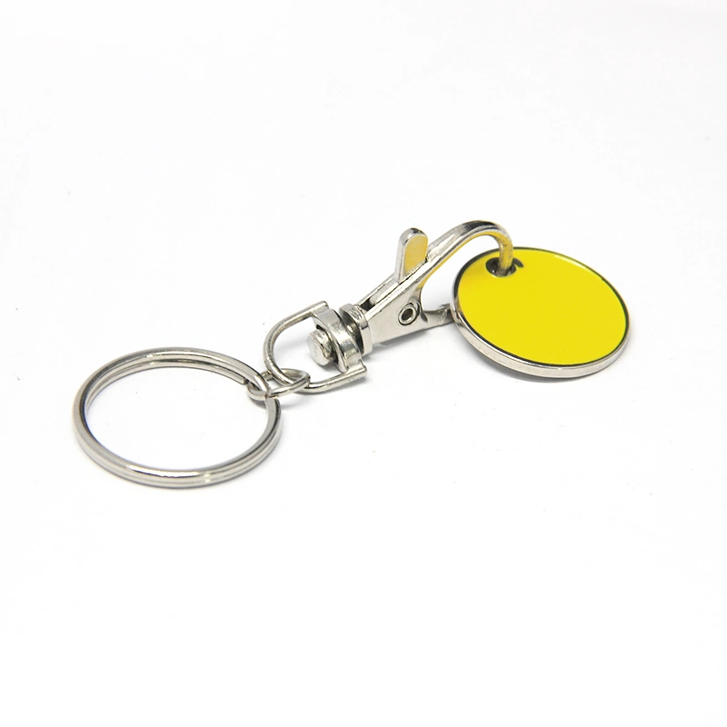 Zinc Alloy Metal Type and Customized Shape Shape Shopping Trolley Coin Keyring