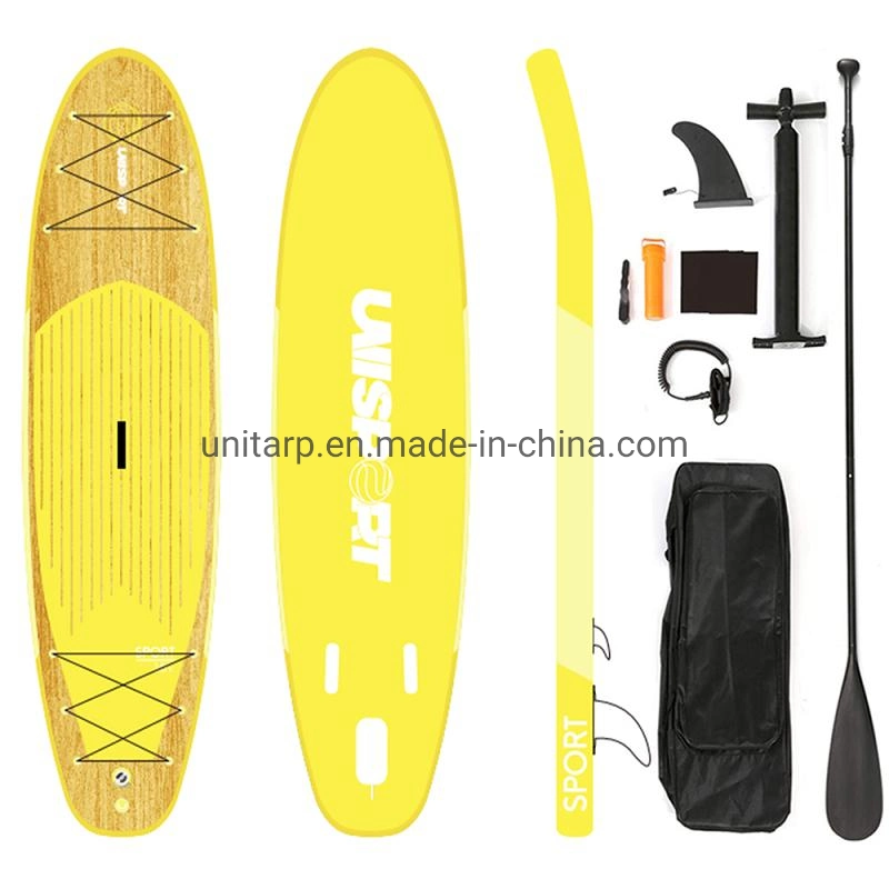 Neueste OEM Holz Design 305cm 320cm 335cm Aufblasbare Auflageschipfe Stand Up Paddle Board zum Verkauf