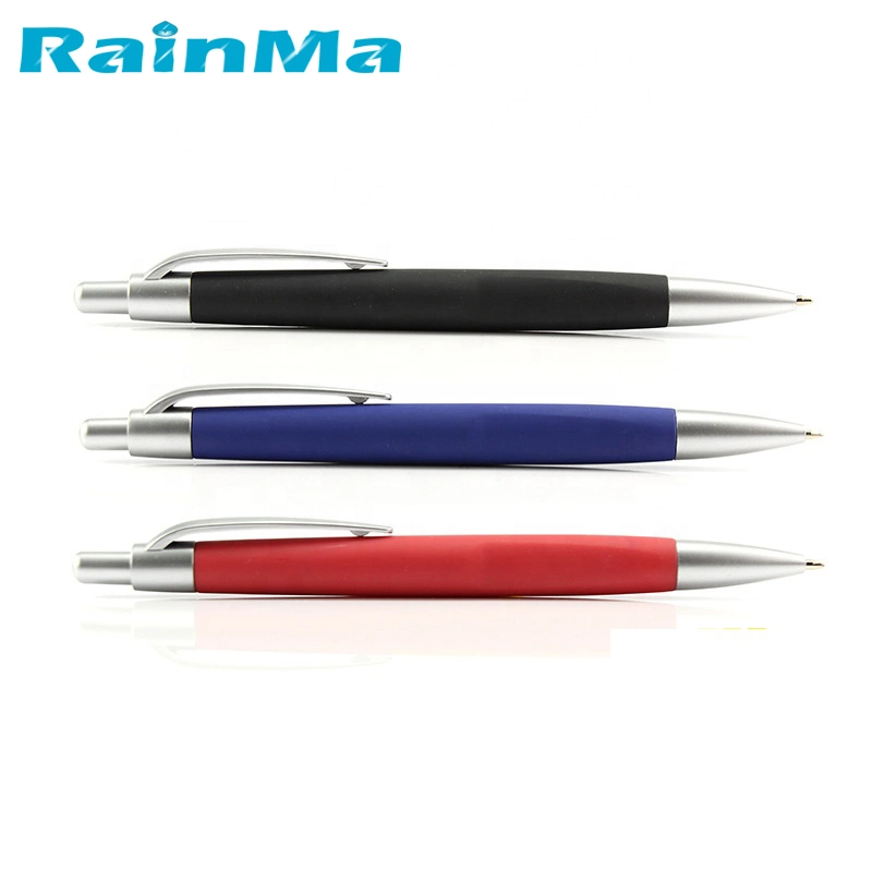 Plastic Pen Ball Pen with Soft Rubber Barrel for Logo and Advertising Promotional Gift