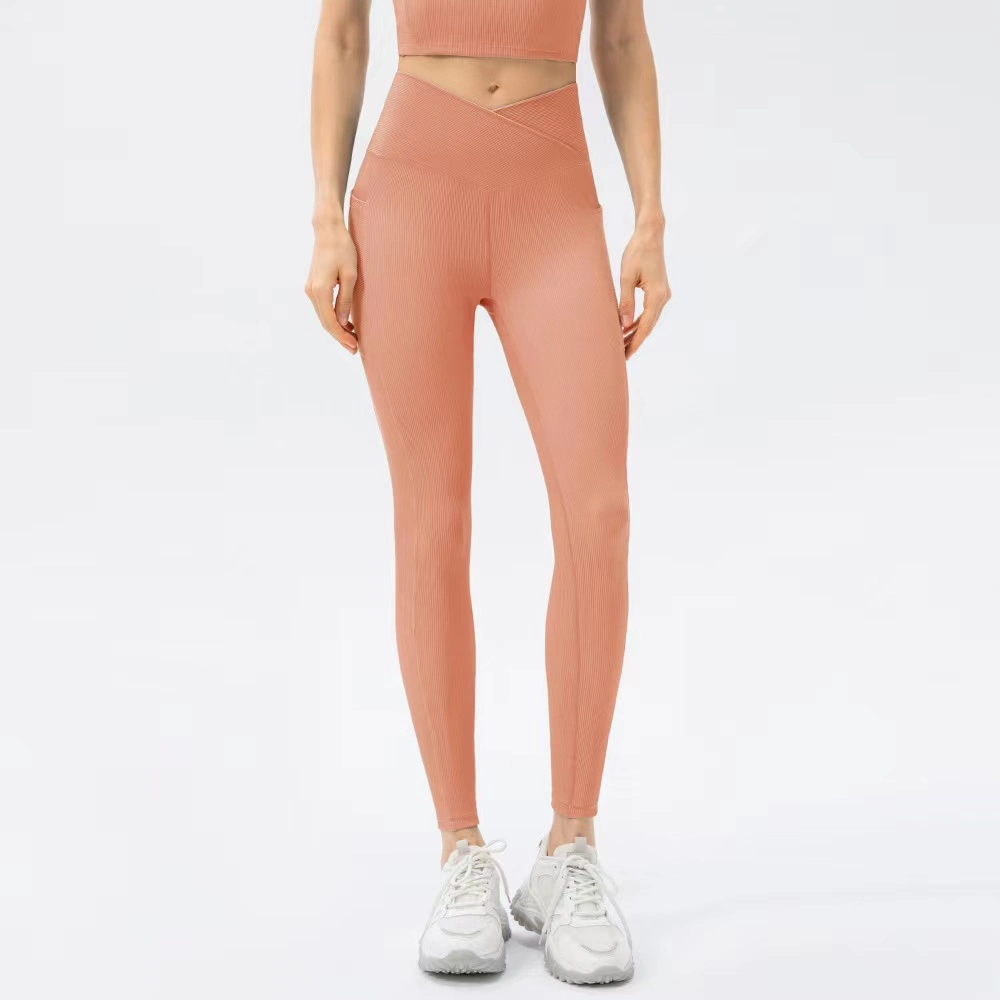 2022 Spring and Summer New Cross Design Yoga Leggings Women&prime; S High Waist and Hip Lift Sports Fitness Pants