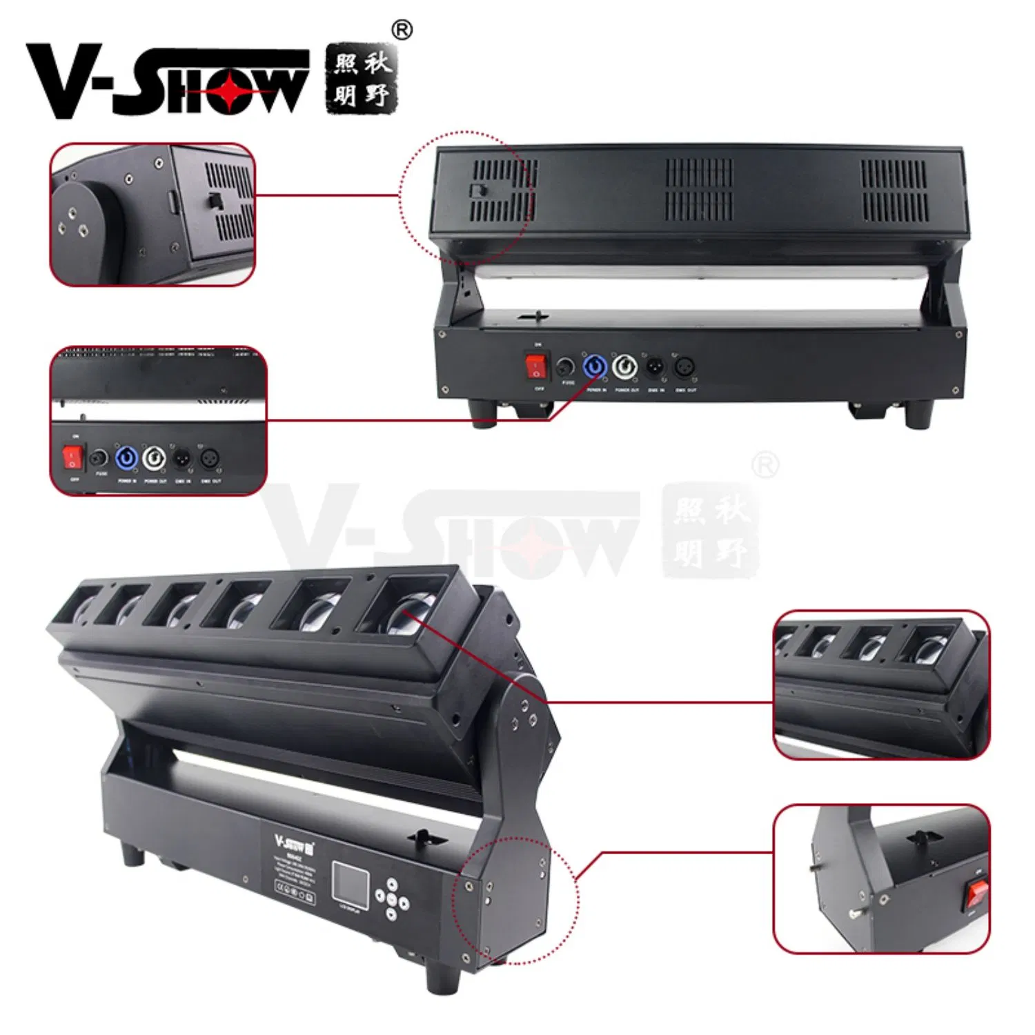 V-Show B0640z Control individual para cada LED 6*40W RGBW Zoom Barra móvil