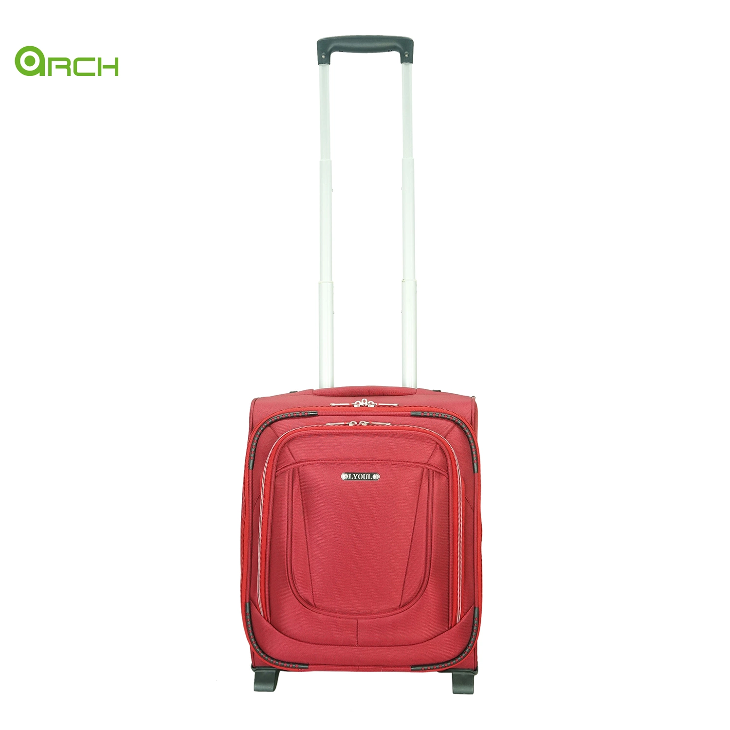 Fashion Travel Luggage Polyester Underseat Cabin Size with Aluminum Trolley System Skate Wheels Fg2122us