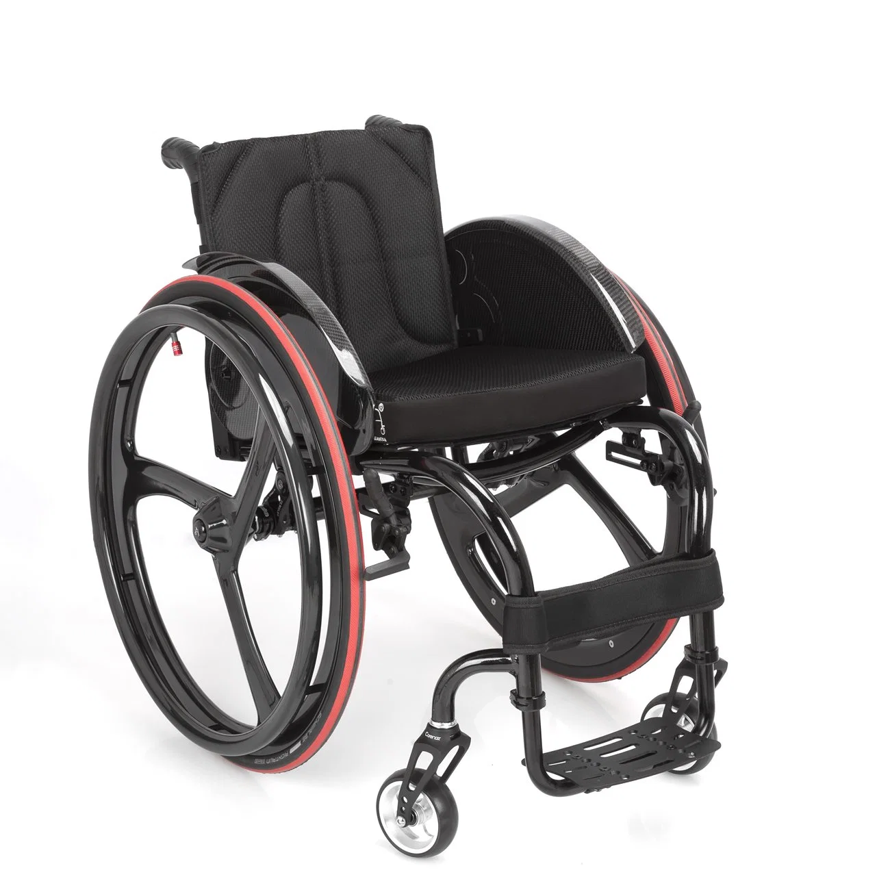 Adjustable Aluminum Foldable Manual Wheelchair with Armrests and Pedals