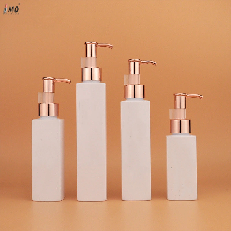 Pulverizador Rose Gold Cap Pump quadrado creme Cosmético Branco Cor Coloque o frasco de embalagem