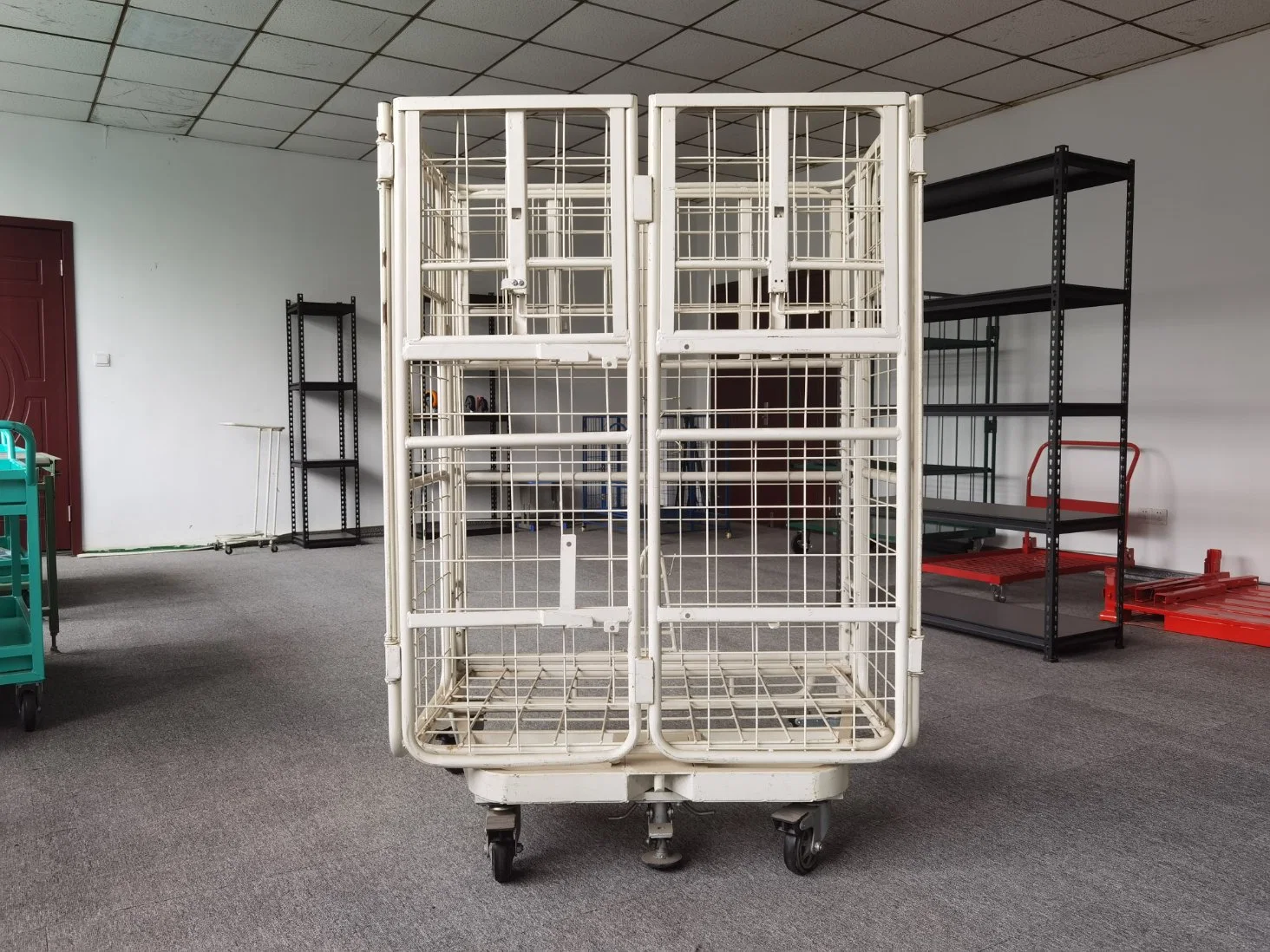 Metal Folding Supermarket Wire Roll Container Logistic Pallet Cart