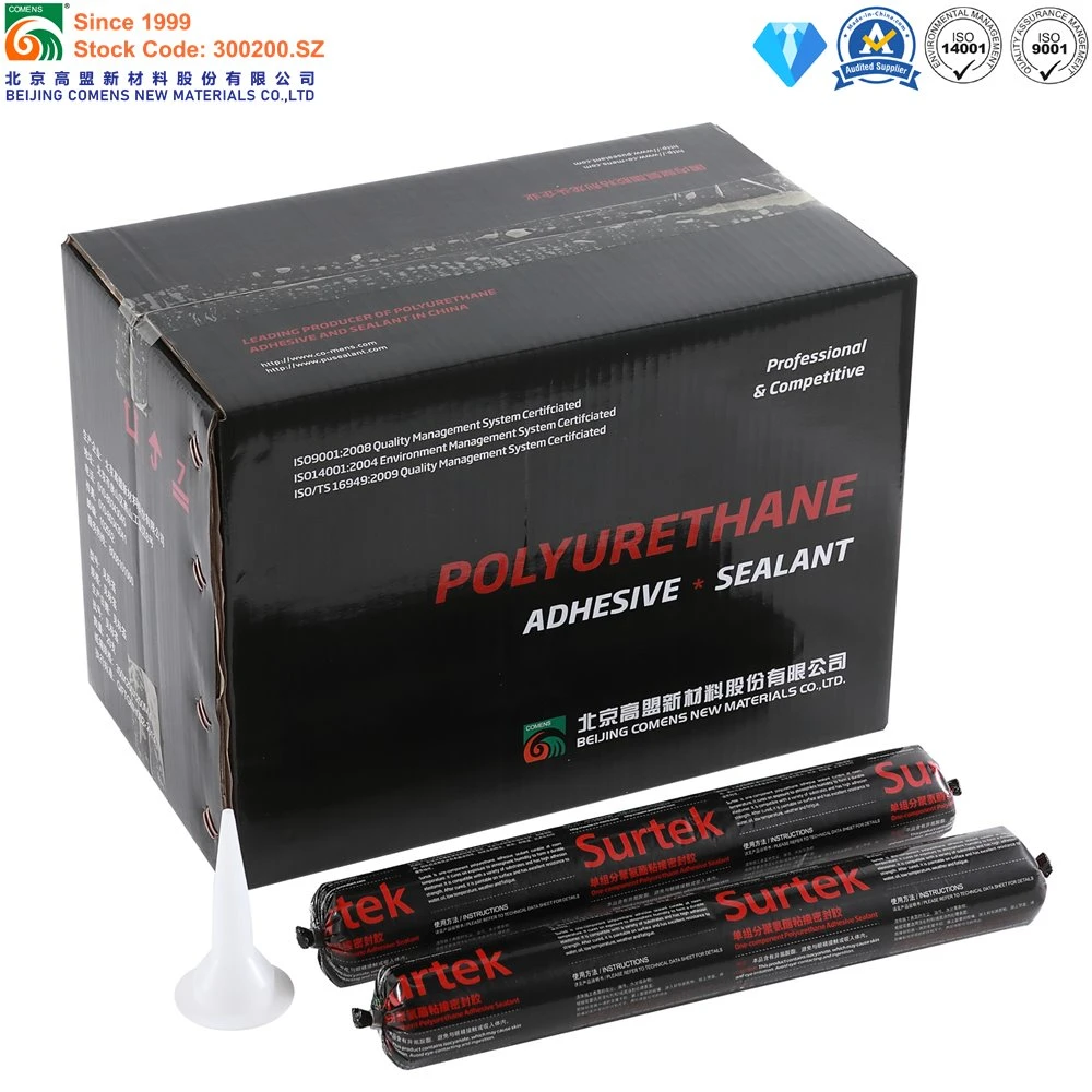 Adhesivo de poliuretano sin disolvente adhesivo adhesivo PU sellador pegamento para vidrio de coche Ventana (Surtek 3356)