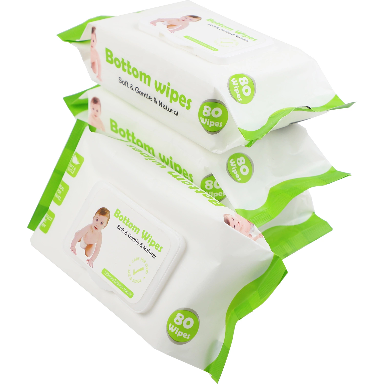 80 PCS Eco Friendly Food Grade Biodegradable Soft Baby Wipes Reusable Baby Skin Care