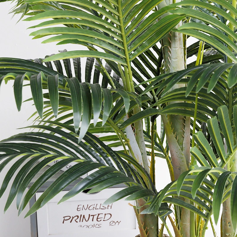 Lifelike Tropical Plants Artificial Palm Tree Bonsai Plastic Fan Palm Tree Bamboo Kwai Tree