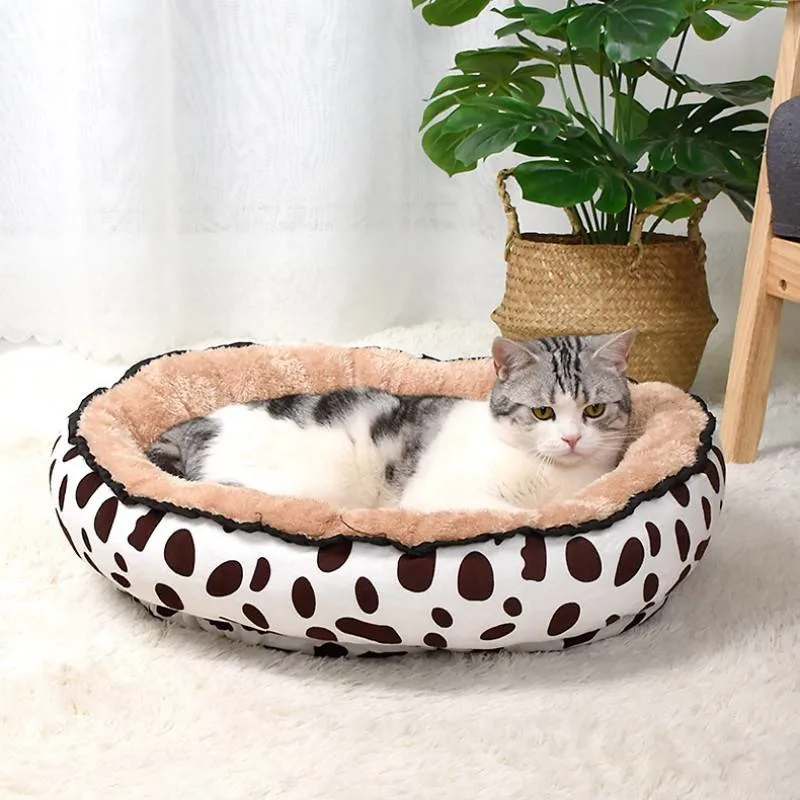 Cage en peluche ronde lavable Cat House