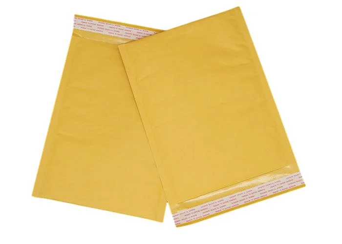 Padded Shipping Envelope Recyclable Material Kraft Bubble Envelopes Yellow Color