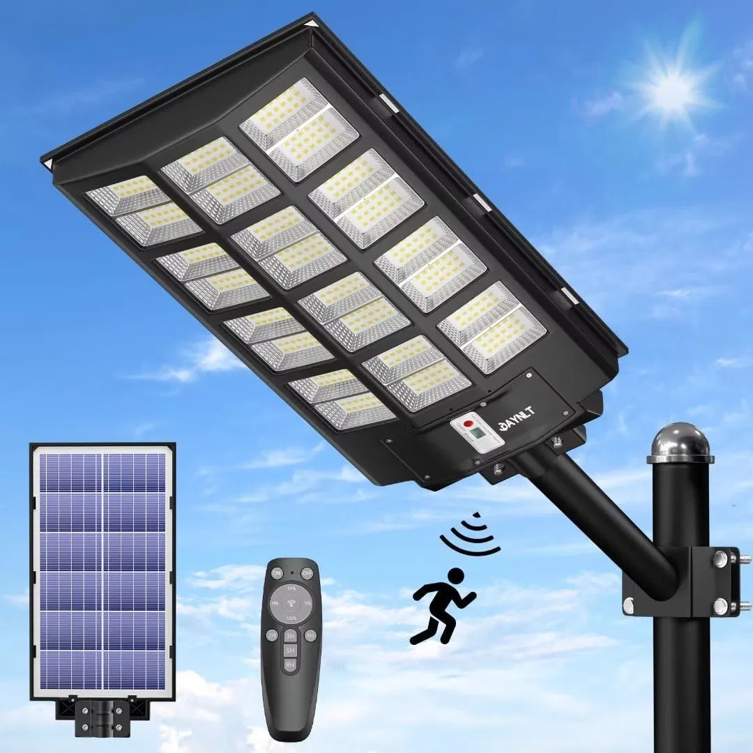 Hot Sale Exterior 500W 1500 W Solar Wall Garden Road Lighting Sensor de movimento, holofote preço à prova de água, IP65, tudo-em-um Melhor luz LED para ruas integrada
