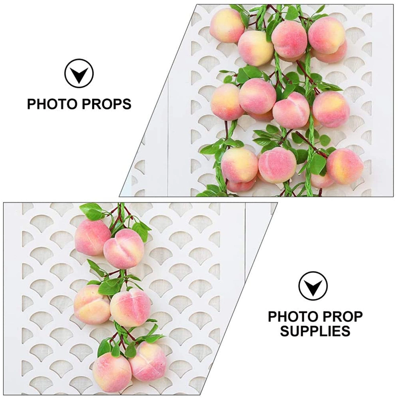 2PCS Artificial Fruit Peach Simulation Lifelike Pink Peach Fake Fruit