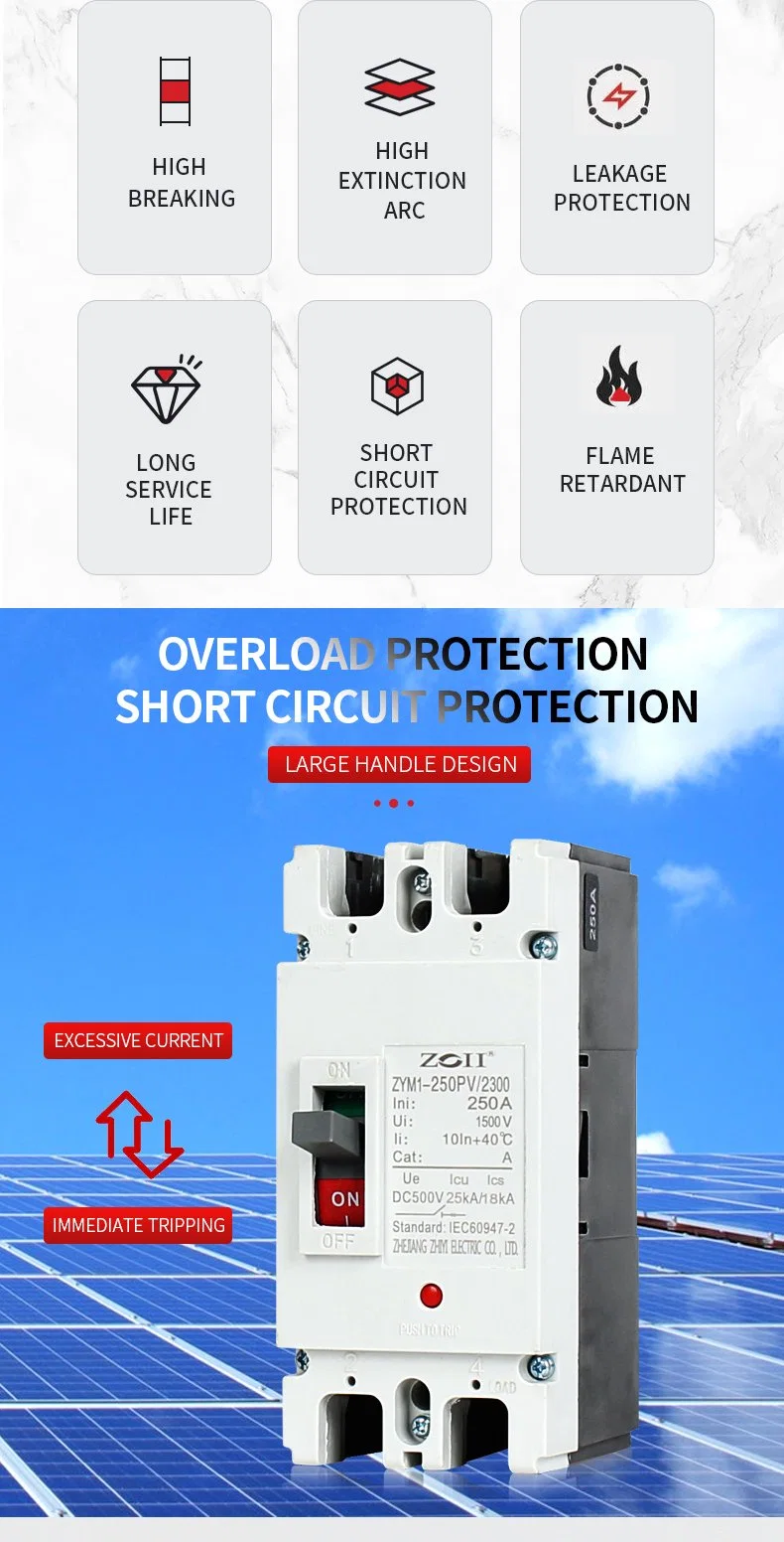 Zoii Molded Case Circuit Breaker MCCB Electric Circuit Breaker 500V 1000V