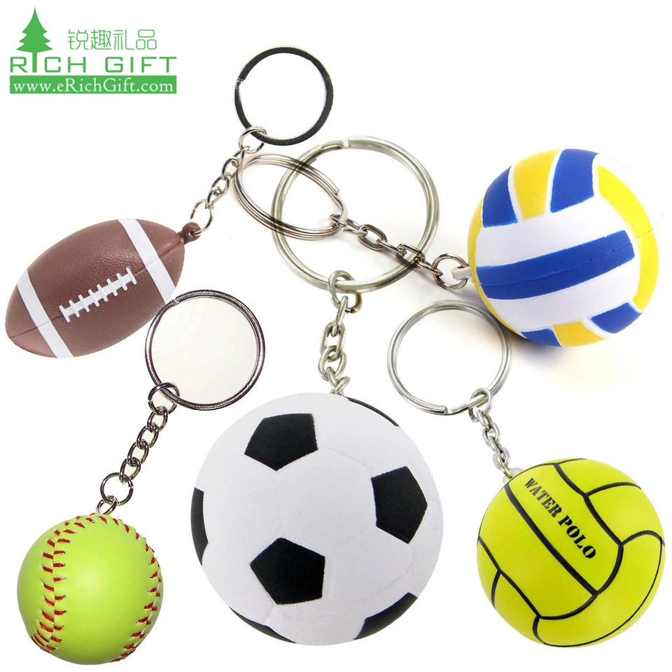 Promotion Gift Key Ring Key Chain Wholesale Custom Logo Metal 3D Souvenir Designer Decoration Accessories Soft Plastic Cute Sport Volleyball PVC Rubber Keychain