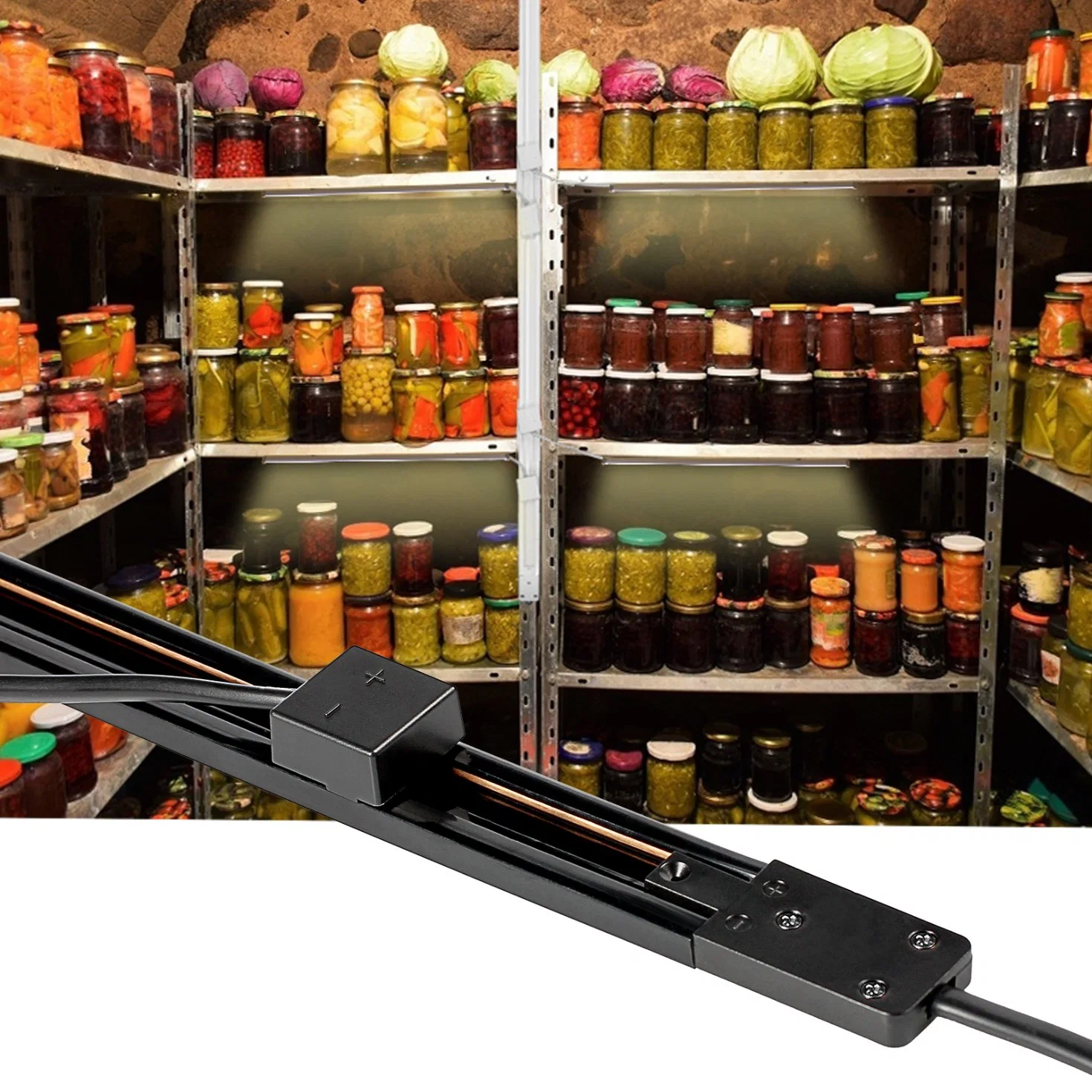 Supermarket Shelves Light Rail DC Power Track System LED Shelf Light