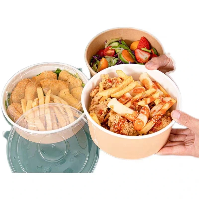 32oz Hot Brown Paper Chicken Soup Box, Fruit Salad Container