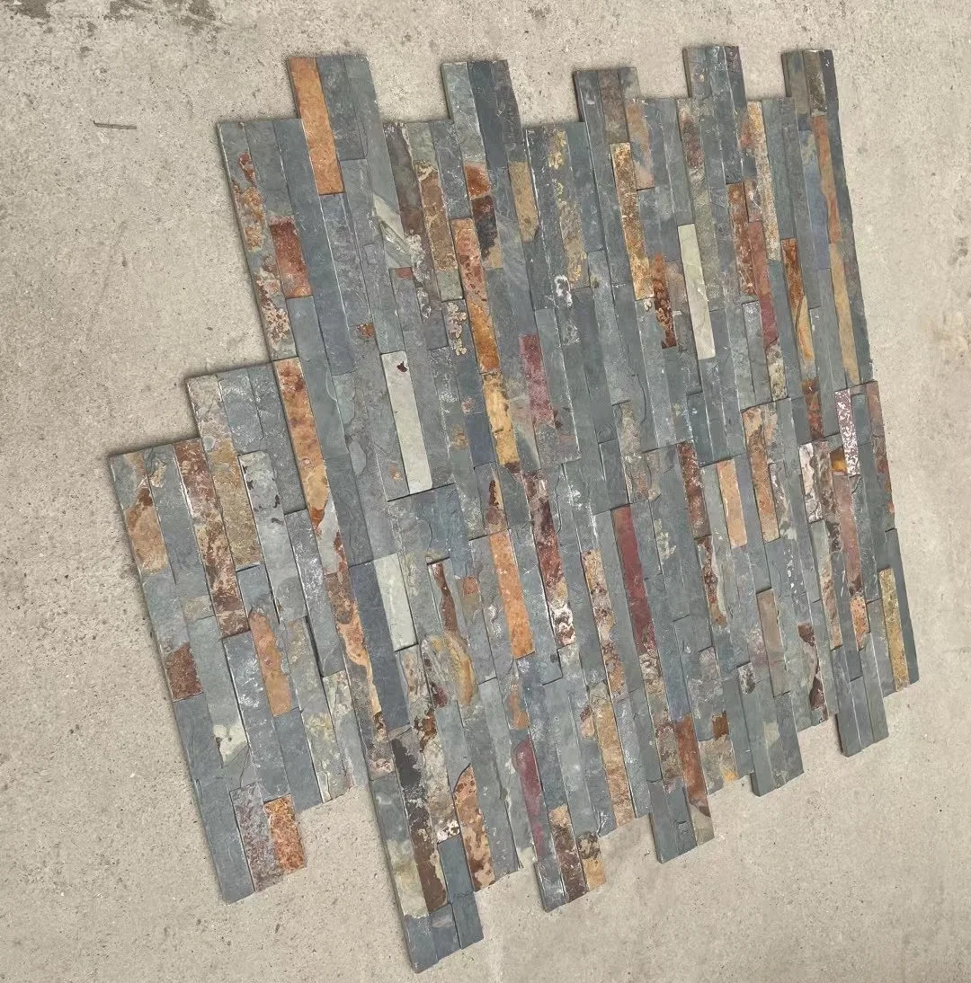 China Hersteller Landschaft kultivierte Stein Furnier / Rusty Strip gestaffelt für Gebäude Wandverkleidung