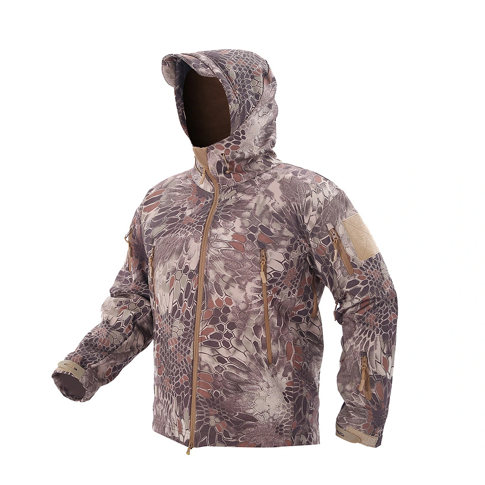 Los hombres negros Tactical impermeable transpirable cómodo invierno cálido estilo policía chaqueta Softshell al aire libre