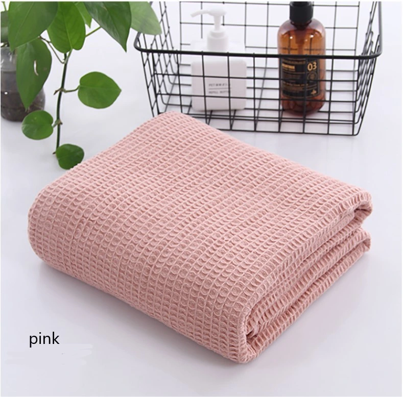 Breathable Waffle Cotton Knit Blanket, Sofa Throw for Home Use