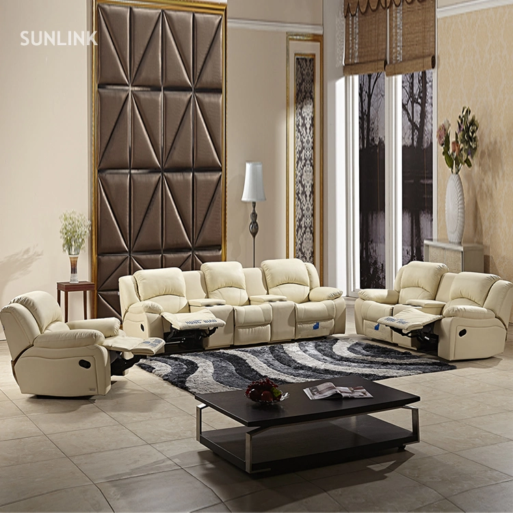 Factory Wholesale/Supplier Italian Design Living Room Theater Leather Sofa Set Recliner Sofa