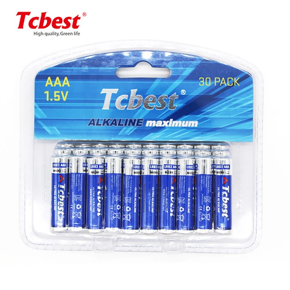 1.5V Non-Rechargeable Lr03 AAA Primary Alkaline Dry Battery with 30PCS/30pack