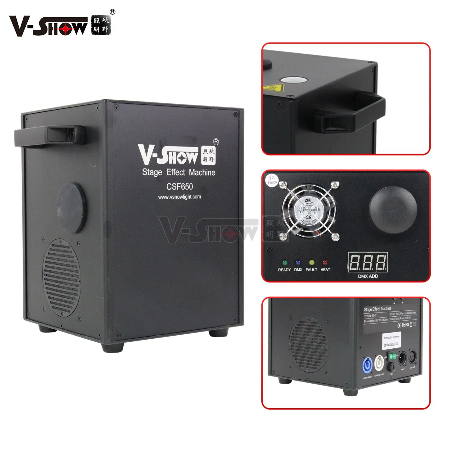 V-Show 650W Cold Spark Fountain Wedding Indoor Cold Fireworks Spark Machine with Remote Control