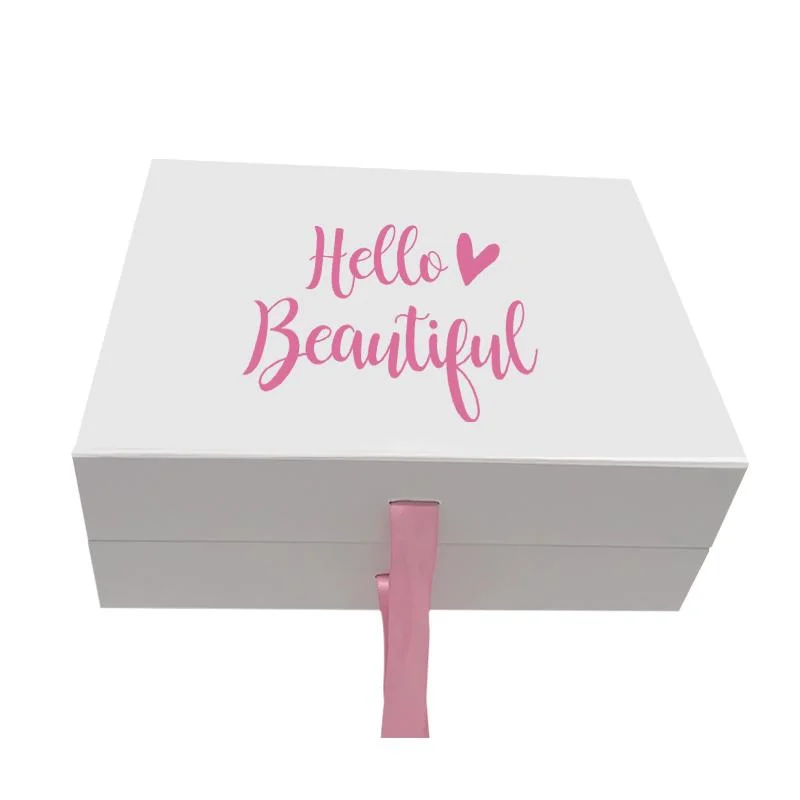 Großhandel/Lieferant Custom Printing Luxus Hochzeit Bevorzugungen Geschenk Flip Box Kleider Verpackung Magnetische Faltschachtel mit Band