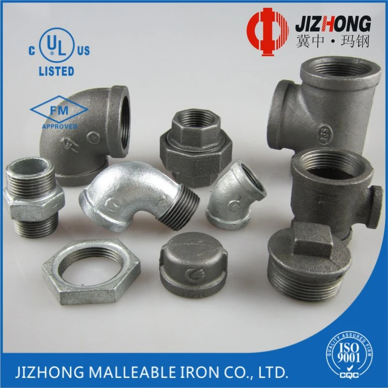 Well Stocked Black/Galvanized Malleable Iron Pipe Fitting Elbow, Tee, Socket, Union, Cap