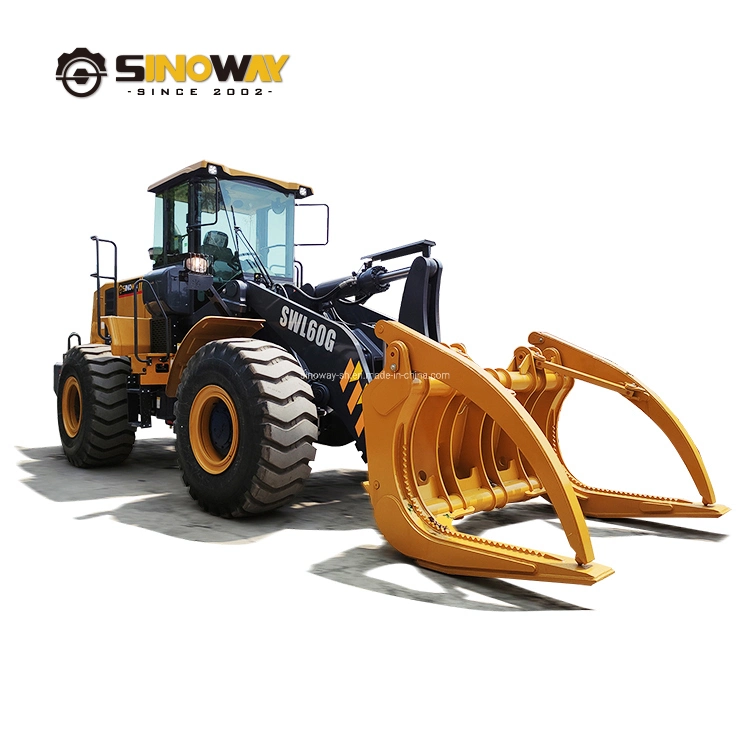 1 Ton 2 Ton 3 Ton 4 Ton 5 Ton Hydraulic Small Mini Wood Log Grapple Wheel Loader Price 6 Ton Compact Fork Front End Loader with Forklift and Bucket for Sale