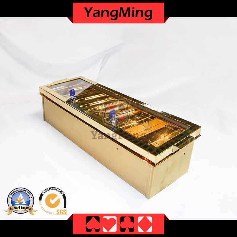 Gambling Casino Chips Double-Layer Metal 304 Stainless Chip Tray Professional Charge Taiwan Double Lock Code Box Ym-CT21