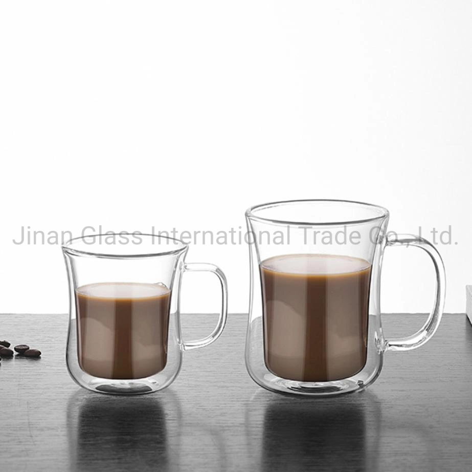 Tasse à café haute hauteur en verre borosilicaté à double étage Creative Slim Cup Tasse à lait