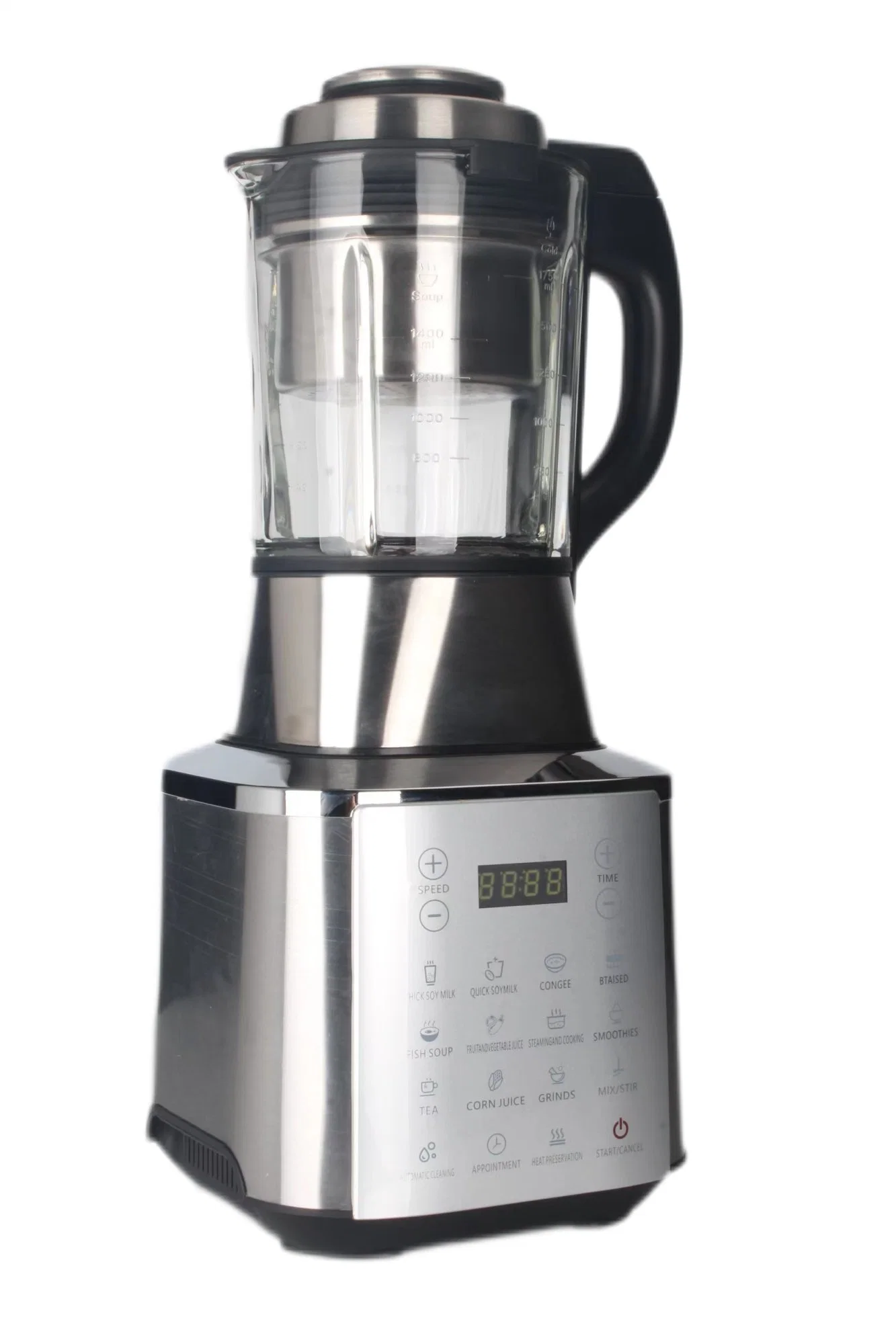 1.75L Electric Kitchen Appliances Soy Milk Maker Heating Stainless Steel Blender