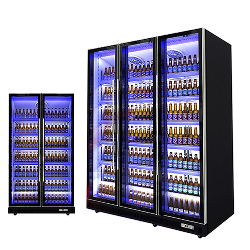 Door Beverage Cooler Supermarket Refrigeration Equipment Commercial Cold Drink Cooler Showcase Display Refrigerator