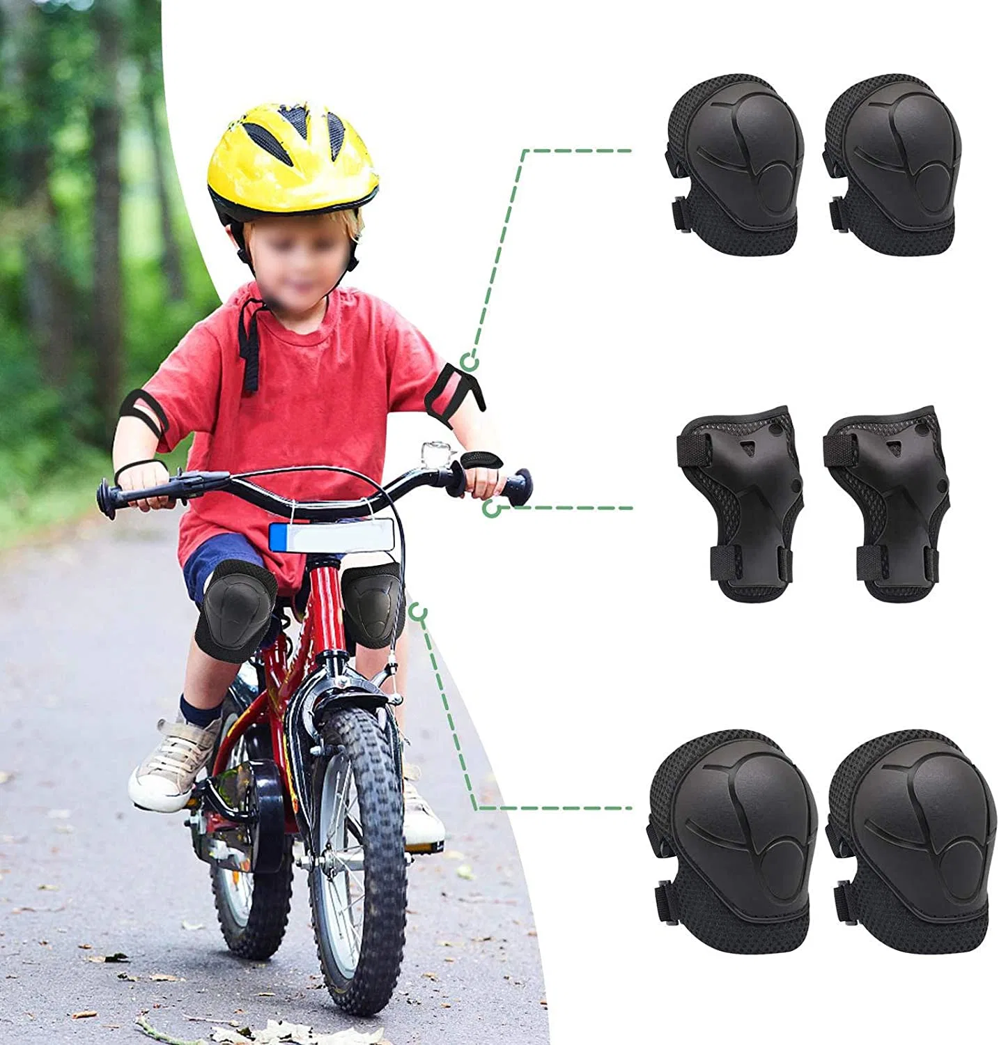 Wholesale/Supplier Kids Knee for Muti Sports 6 PCS Protective Gear Sports Protection de sécurité Skate