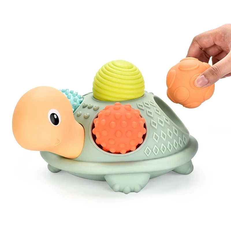 Massagem atacado pegar colorido forma bonito Baby Toys coordenação mão-olho Agarrar o Dom de treino em relevo, Tartaruga em iluminação