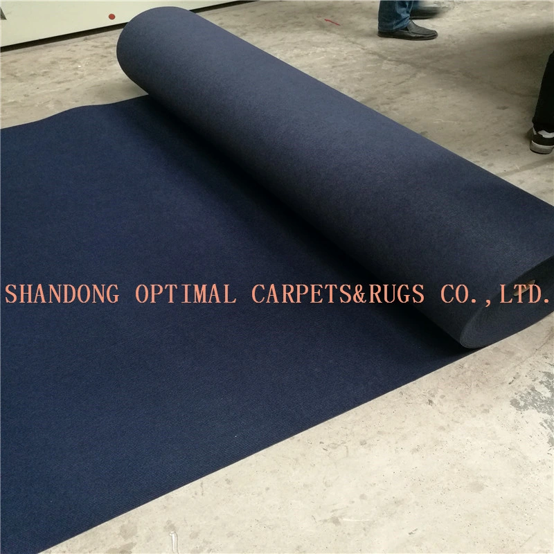 Chinese Supplier Luxury Hotel Flooring Exhibition Stripe Non Woven Rib Carpet Roll Used Expo