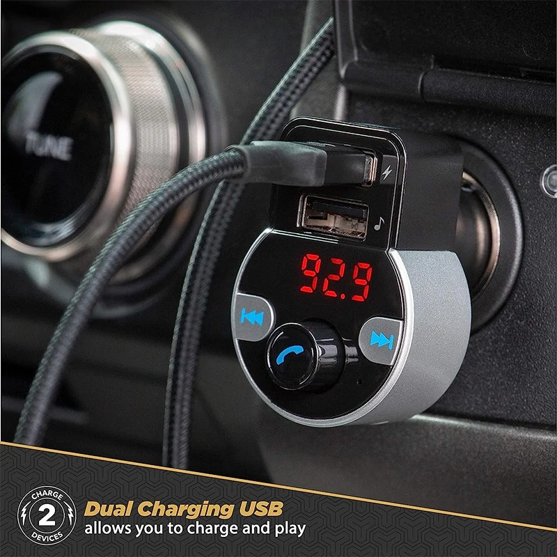 Bt5.0 Bluetooth Handsfree Car FM Transmitter Aux Modulator Audio MP3 Player with 3.1A Quick Charge