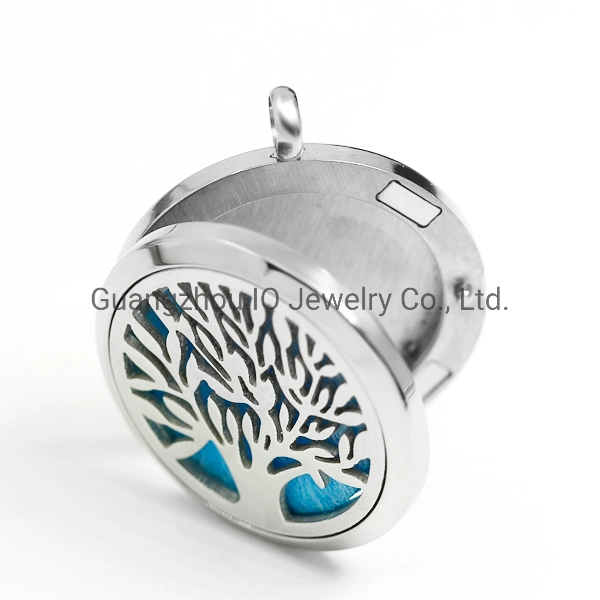 316 Stainless Steel 30mm Round Floating Charm Locket Pendant Perfume Oil