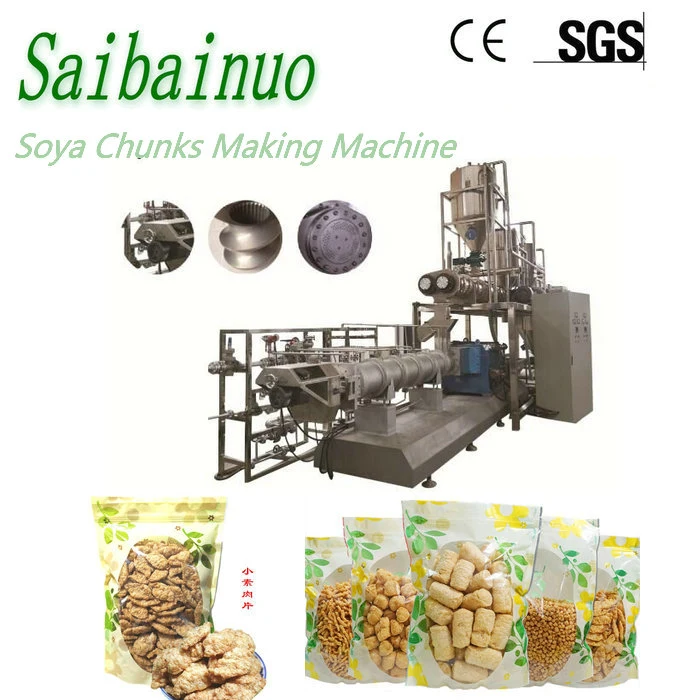 Tvp Tsp Fiber Artificial Vegetable Meat Production Plant Textured Soya Protein Processing Line Soy Chunks Nuggets Making Machine