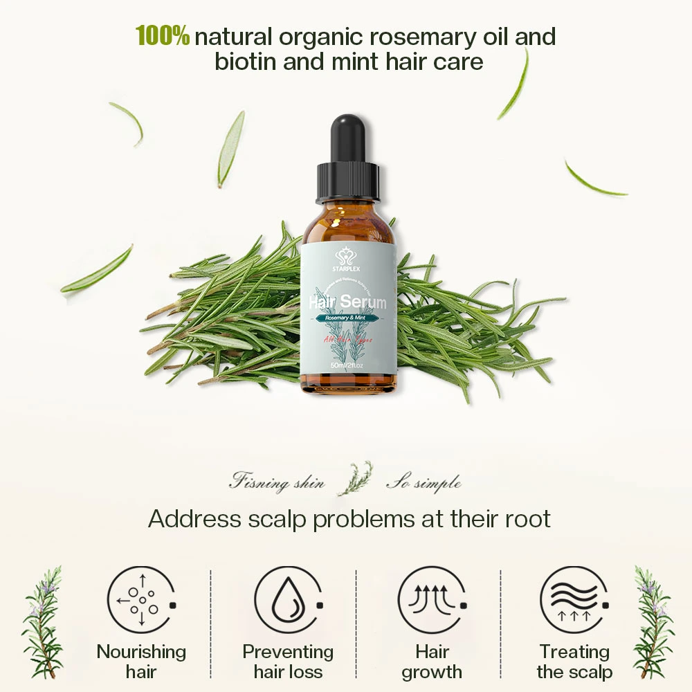 Private Label Biotin Pure Organic Rosemary Mint Scalp Hair Strengthening Oil Nature Spell Rosemary Oil Hair Growth